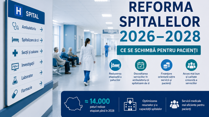 Reforma spitalelor 2026–2028 și schimbările pentru pacienții din România