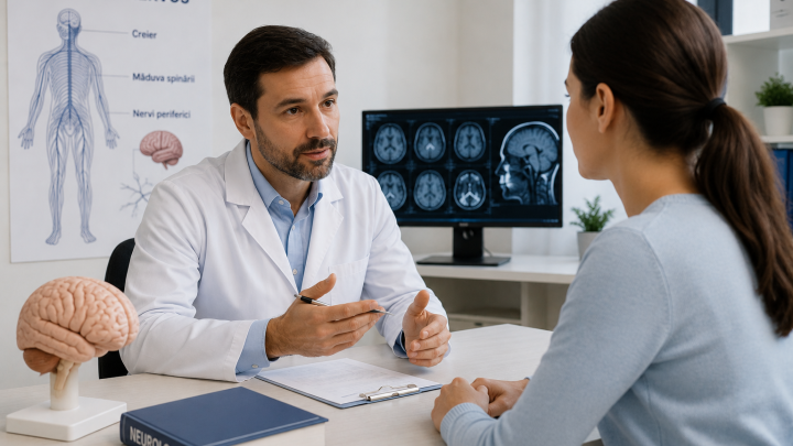 Consult de neurologie pentru simptome neurologice și evaluarea sistemului nervos