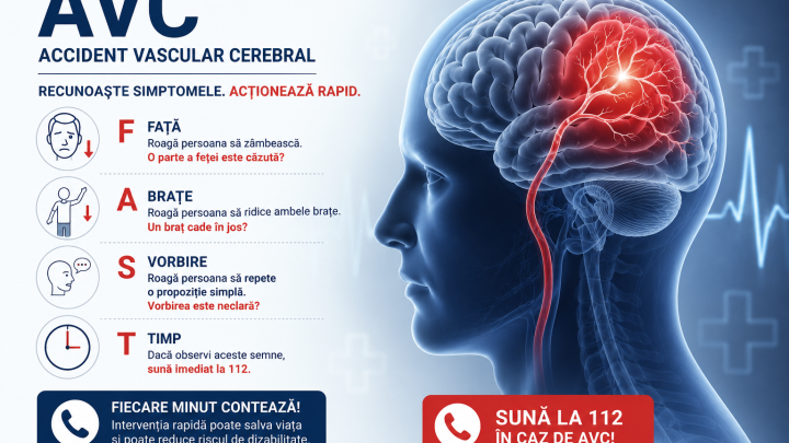 Simptome AVC și semne de alarmă în neurologie