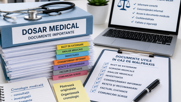 Dosar medical cu documente importante pentru un caz de malpraxis