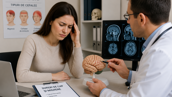 Neurolog explică unei paciente cauzele durerilor de cap și migrenelor