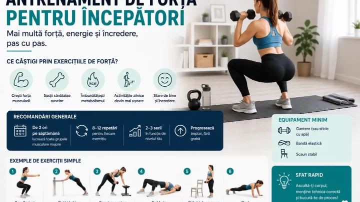 Antrenament de forță pentru începători – exerciții simple acasă