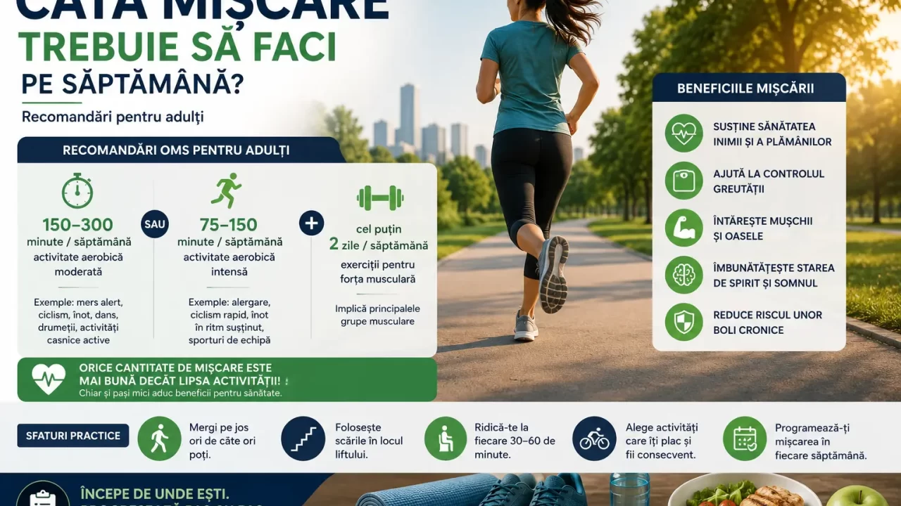 Câtă mișcare trebuie să faci pe săptămână – recomandări pentru adulți