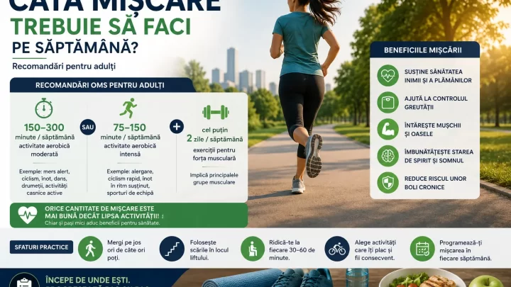 Câtă mișcare trebuie să faci pe săptămână – recomandări pentru adulți