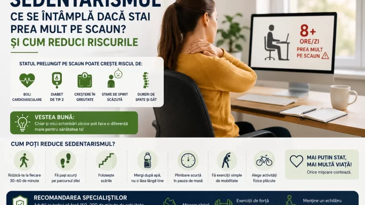Sedentarismul – efectele statului prelungit pe scaun și cum reduci riscurile